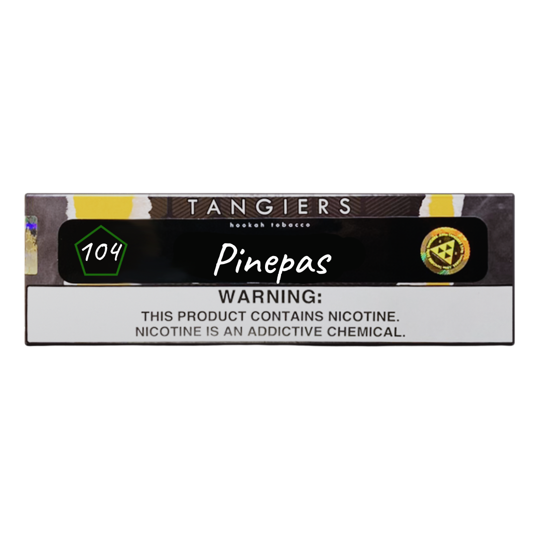 Tangiers Pinepas hookah tobacco package with nicotine warning label from LE TABAC