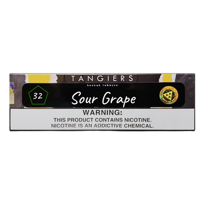 Tangiers Sour Grape Hookah Tobacco Pack with Nicotine Warning Label